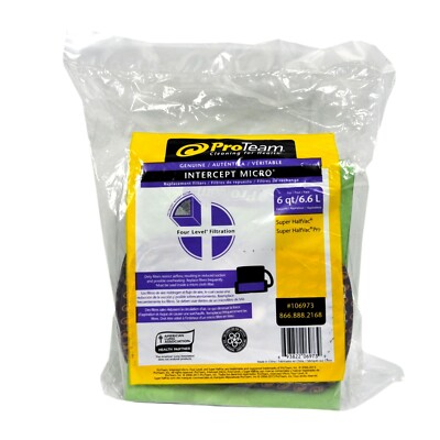 ProTeam Super HalfVac 6-Quart Staubsaugerbeutel 106973, 10er Pack Grün