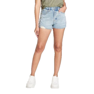 Wild Fable 52W Sz30 Women Super-Highrise Cut Off destruct Jean Shorts but-fly R2