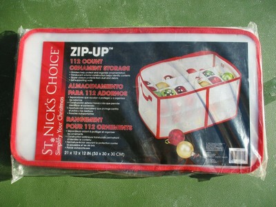 112 Count St. Nicks Choice Zip Up Christmas Ornament Storage Box Organization
