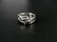 Ring Silver Split Band overlapping Design Sterling Silver 925 RING Size 5.75