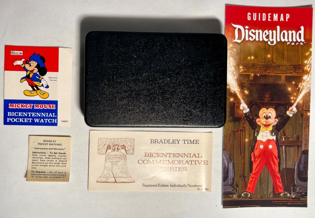 Disney Mickey Mouse 1976 Bicentennial Pocket Watch in Original Box