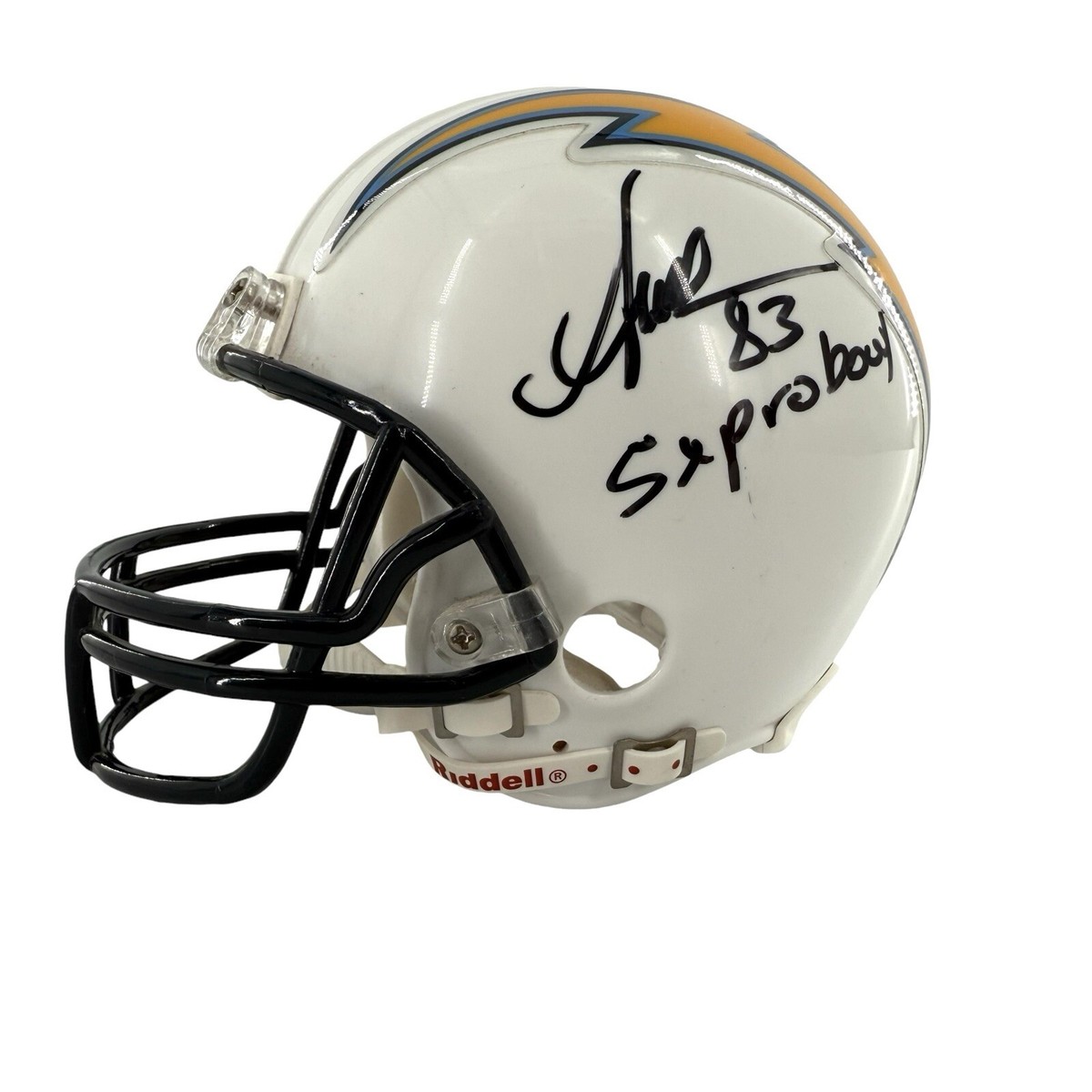 SAN DIEGO CHARGERS ANTHONY MILLER #83 SIGNED MINI HELMET SUPER