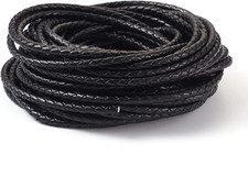 10.93 Yards round Braided Genuine 4Mm Boho Leather Cord Leather Strip Cord Braid
