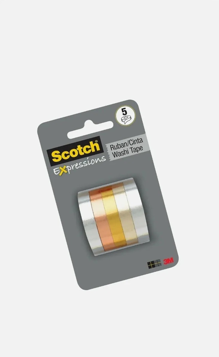 Scotch Expressions Washi Tape, 0.59x10.91yds Blue Mod Flowers C314-P114 6/Box e