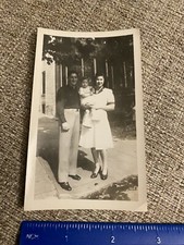 WWII Photo US Army Soldier Sweetheart And Child Pose