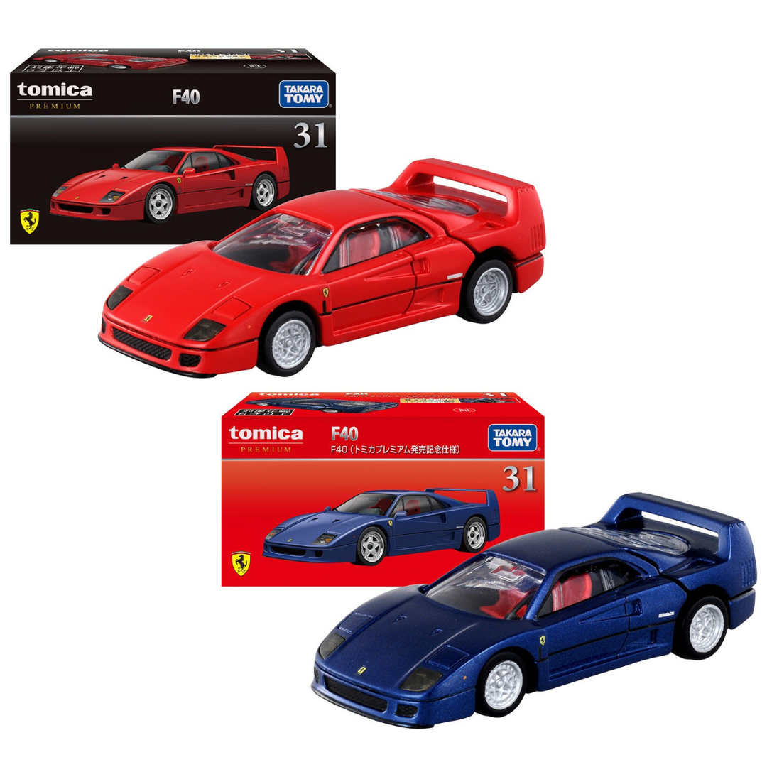 Voiture Miniature Tomica Premium Ferrari F40 Bleue Diecast - Neuf Sous Blister - Japon