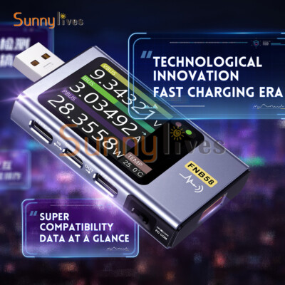 FNIRSI FNB58 USB Voltage Current Meter Voltmeter Ammeter Type-C Fast Charge Test