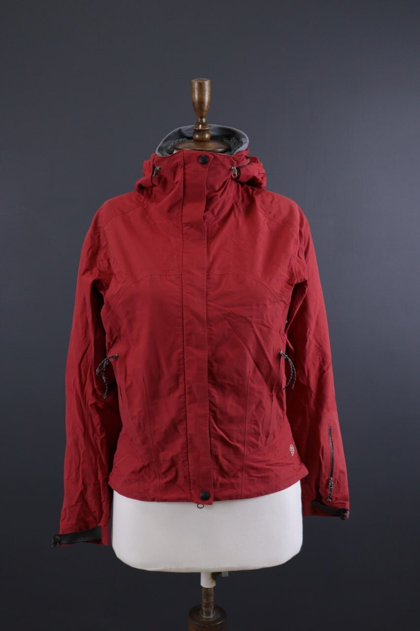 MOUNTAIN HARDWEAR GORE-TEX Red Full Zip Hooded Windbreaker Ski