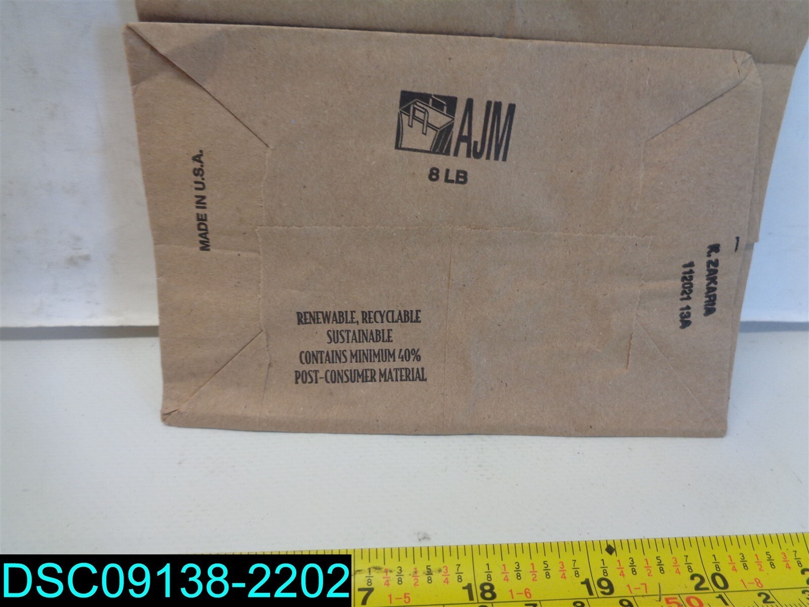 QTY=450: AJM PACKAGING CORPORATION Grocery Bag 8.25" X 15.87"
