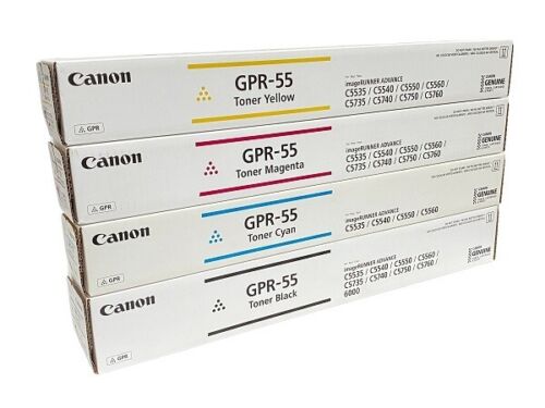 Genuine Canon Full Set GPR-55 Black Cyan Yellow Magenta Toner Cartridge Sealed - Picture 3 of 5