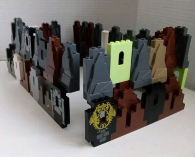 Lego Castle Wall Panels Lot Rocks Windows Gray Black Brown more 