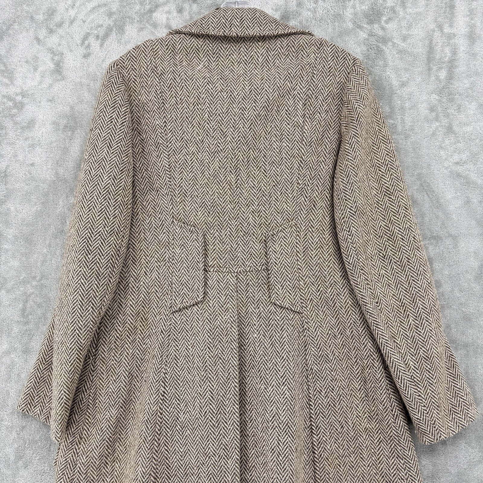 Vintage Pea Coat Womens Medium Wool Chevron Preppy Academia Union Made Retro image 7