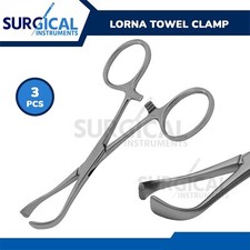 3 Pcs Lorna Towel Clamps 4.50" 4.50" 4.5" 4.5 Stainless Steel German Grade