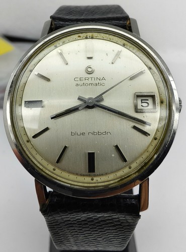Wrist Watch Vintage Certina Automatic Blue Ribbon Date 27 jewels Cal 25-651