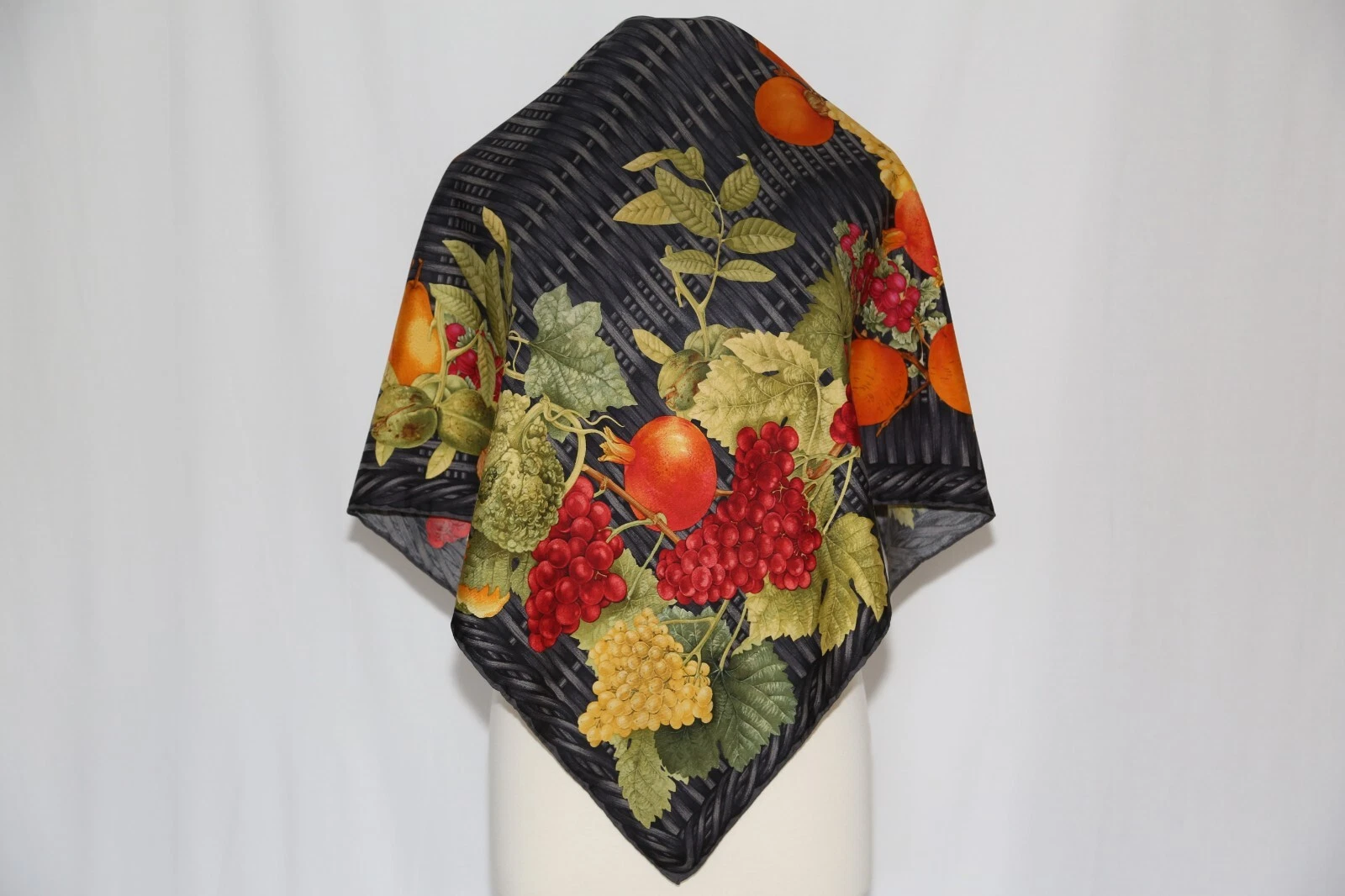 Super Rare ! Authentique écharpe Gucci « Harvest » luxueuse soie lourde vintage