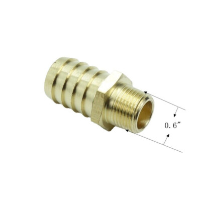 Brass Hose Barb Adapter Fitting 3/4'' ID Hose Barbed X 3/8'' NPT Pipe Male 1Pcs