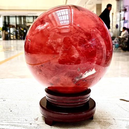 12.58LB Red Melting Stone Quartz Crystal Sphere Ball Healing Reiki Décor - 第 4/14 張圖片