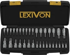 LEXIVON Master TORX Bit Socket Set, Premium 34-Piece Torx Set (T6-T70), Black 