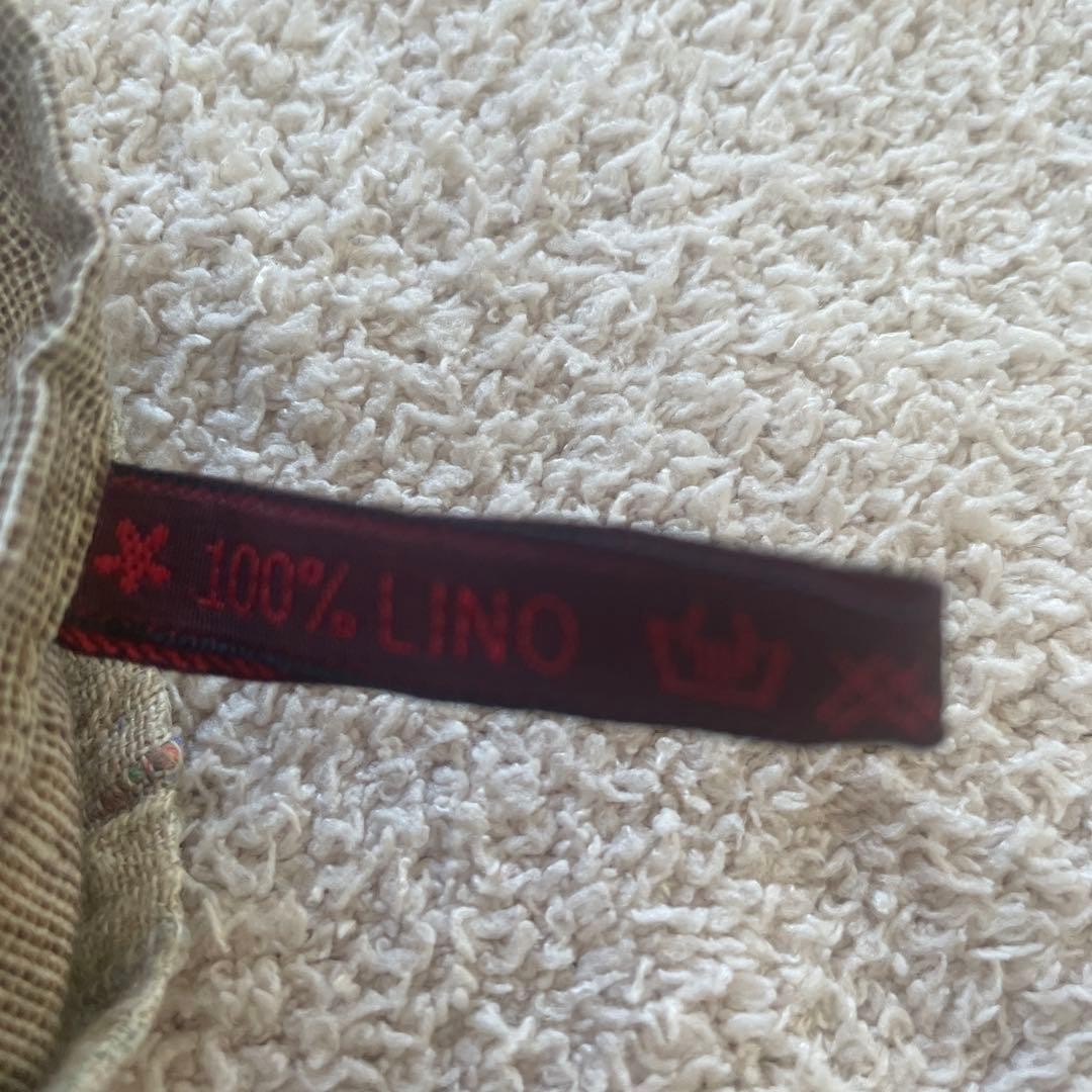 Daniela Gregis Patchwork Linen Stole Beige Gray 1… - image 2