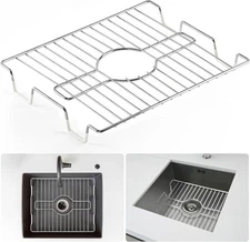 Kitchen Dish Sink Protector Mat White Coated Metal 16" x 13"  Durable Rack Large