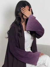 Open Kaftan Cardigan Abaya Elegant Women Muslim Kimono Long Dress Maxi Robe Arab