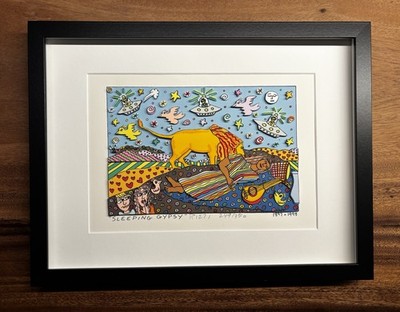 James Rizzi: original 3D ''SLEEPING GYPSY'', handsigniert, CLASSIC Serie, gerahmt