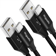 etguuds USB to C Cable 2ft, 2-Pack A Type C Charger Black