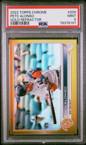 PETE ALONSO 2022 Topps Chrome GOLD Parallel SP #10/50 METS Psa 9