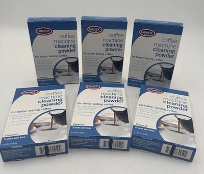 6 Boxes URNEX Cleancaf Coffee Machine Cleaner for Better Tasting Coffee; 18 Uses