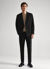 NWT MANGO MNG $100 BLACK SLIM FIT SUIT PANTS SZ 36