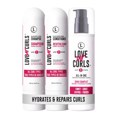 Love Ur Curls - Shampoo & Conditioner Set with All in One Curl Cream Styler for