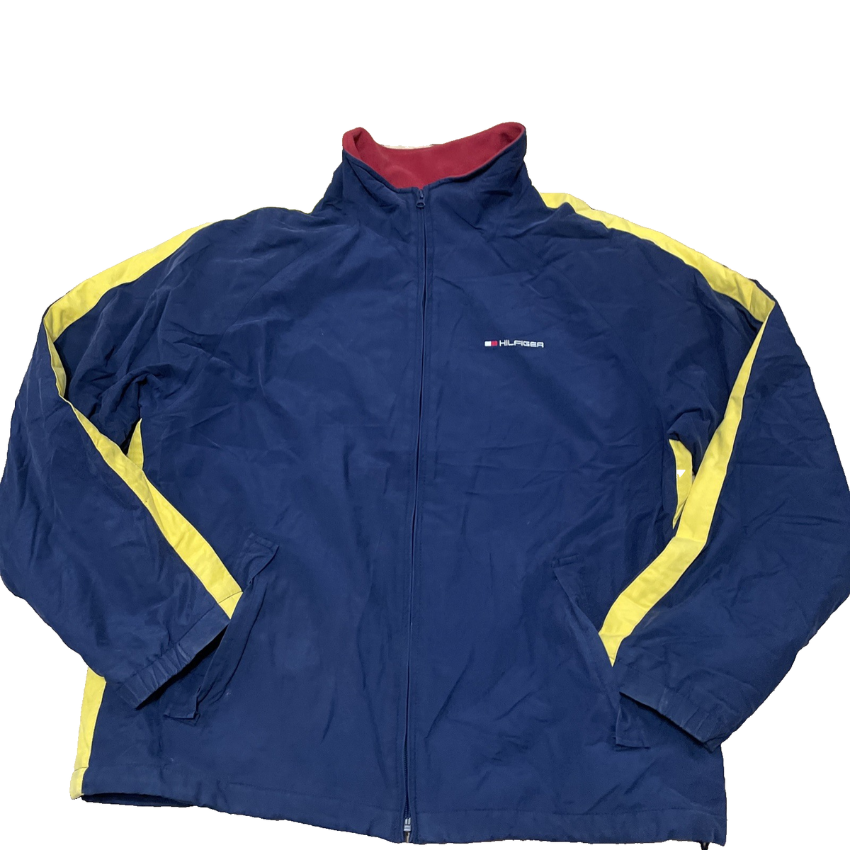 Tommy Hilfiger Vintage Y2k Puffer Jacket Men 2XL Blue Red Yellow 