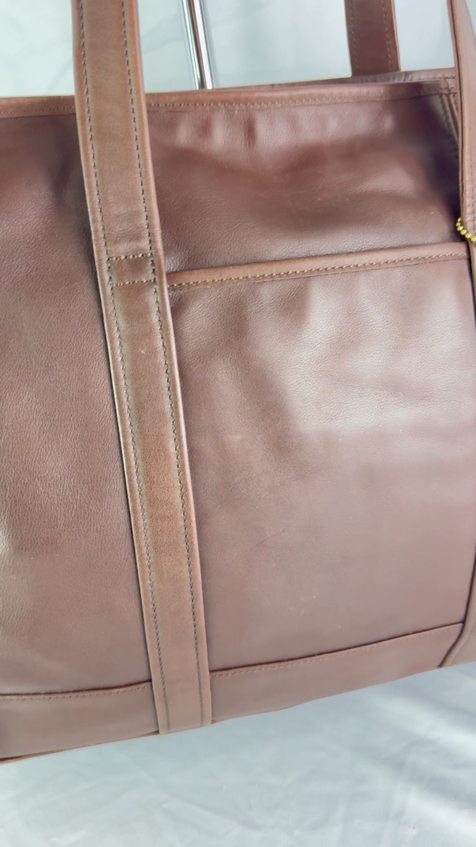 COACH Brown Leather Vintage Large Shopper Business Bag 9400 | eBay