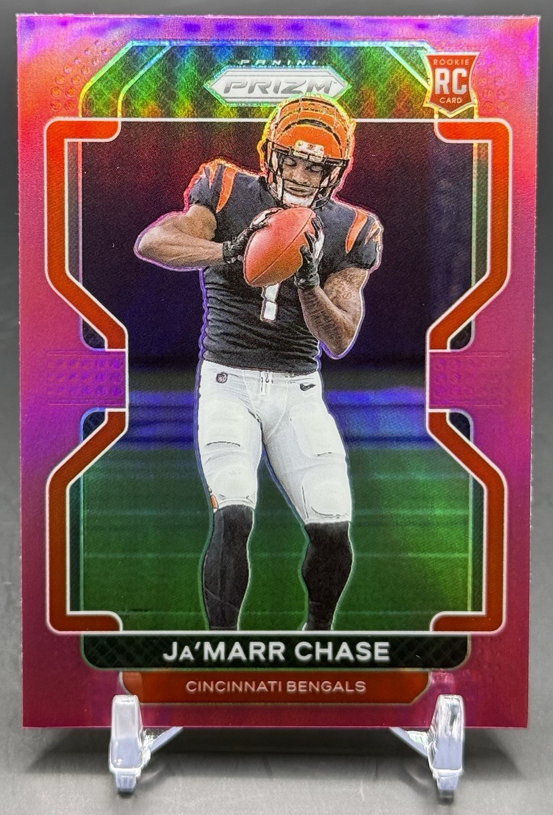 2021 Panini Prizm Ja’marr Chase Pink Rookie RC #337