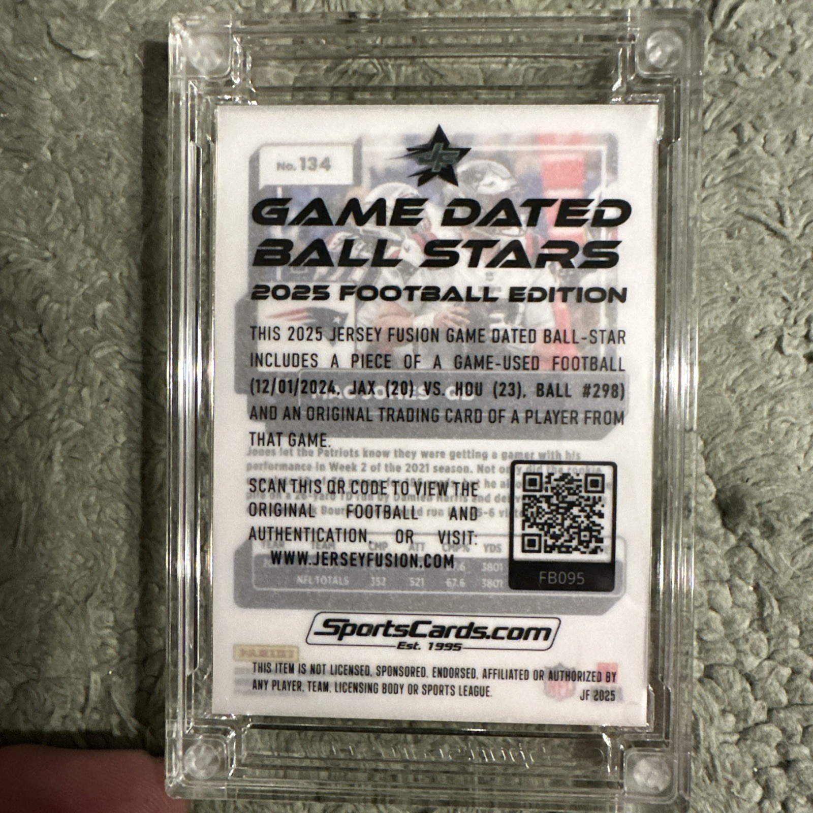 2025 Jersey Fusion Ball Stars Mac Jones Game Used Ball /27 view 2