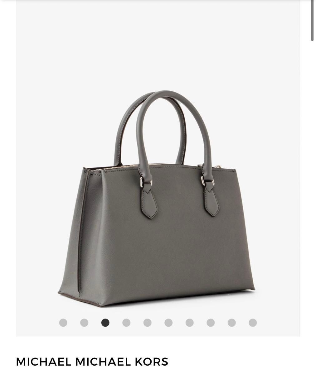 Michael Kors Ruby Satchel Medium Heather Gray Lea… - image 3