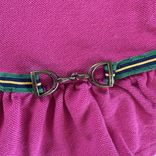 Ralph Lauren Baby Girl’s Size 9 Months Long Sleeve Pink Dress Ribbon Horse Bit - Picture 4 of 12