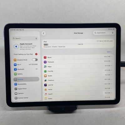 Apple iPad Air 4th Gen A2316 256GB, Wi-Fi 10.9 in Space Gray