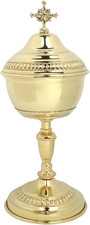 Brass Ciborium Chalice with Lid for Communion and Religious Ceremonies