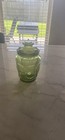 Le Smith Moon & Stars Green Glass Canister 7" with Lid Vintage — photo 1
