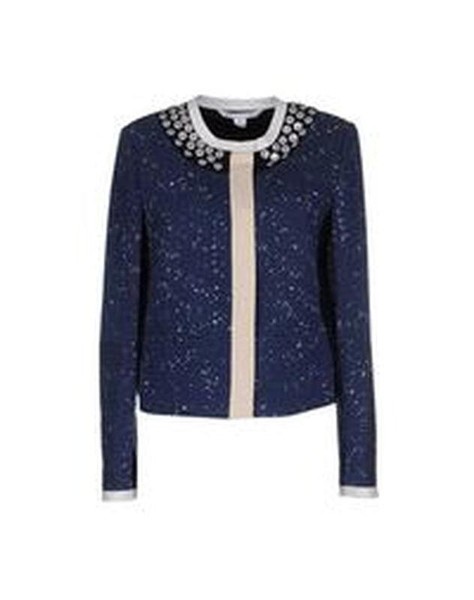 Women Diane Von Furstenberg Jacket Navy Cotton 36