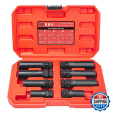 Rebra 6 Spline 7 Spline Lug Nut Socket Set Drive Wheel Lock Key Locking Nut