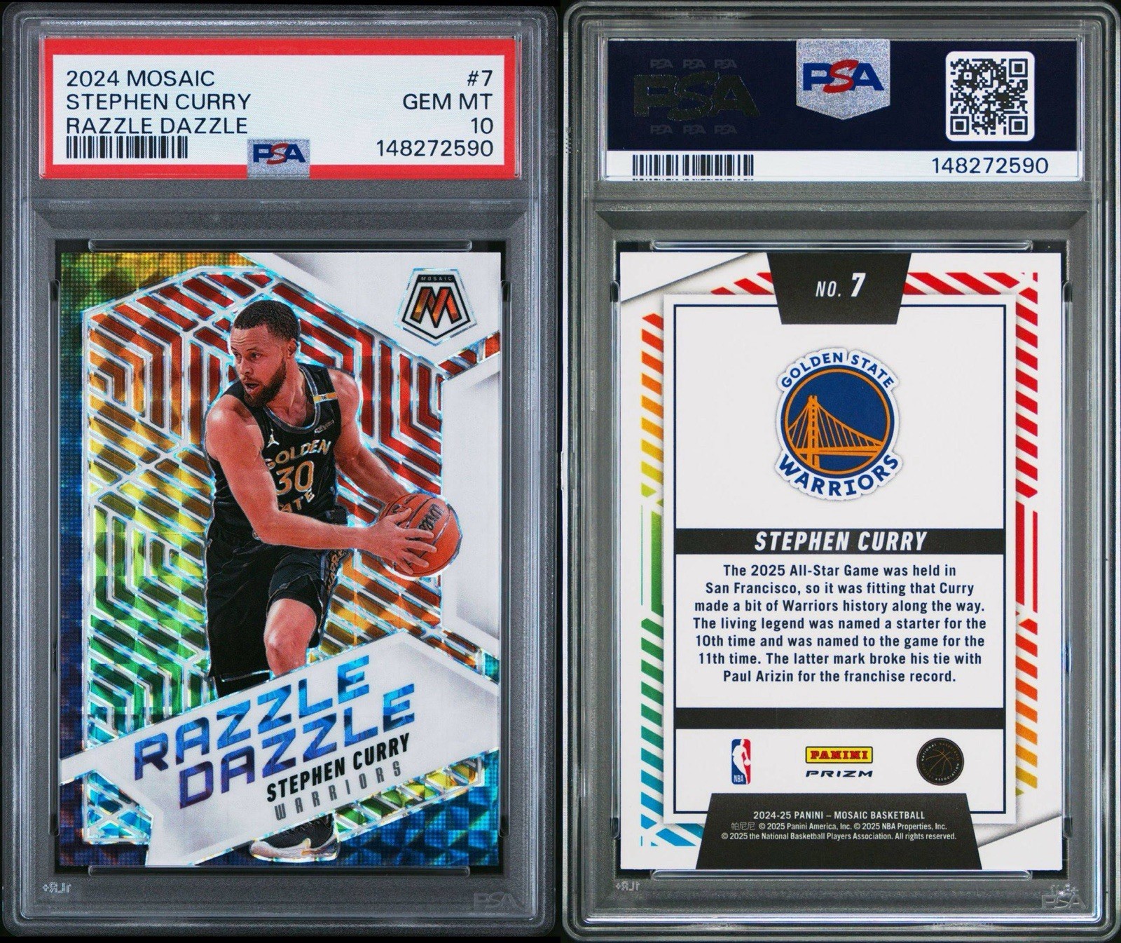 2024-25 Panini Mosaic - Razzle Dazzle Stephen Curry #7 PSA 10