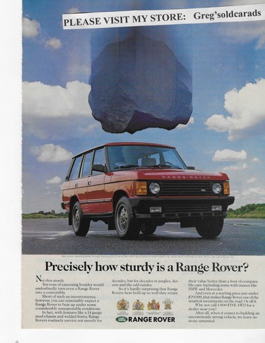 Original 1992 Range Rover vintage print ad