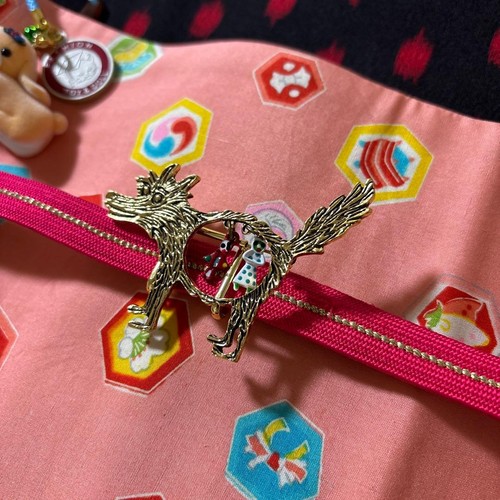 Red Riding Hood Wolf Brooch Obi-dome | eBay