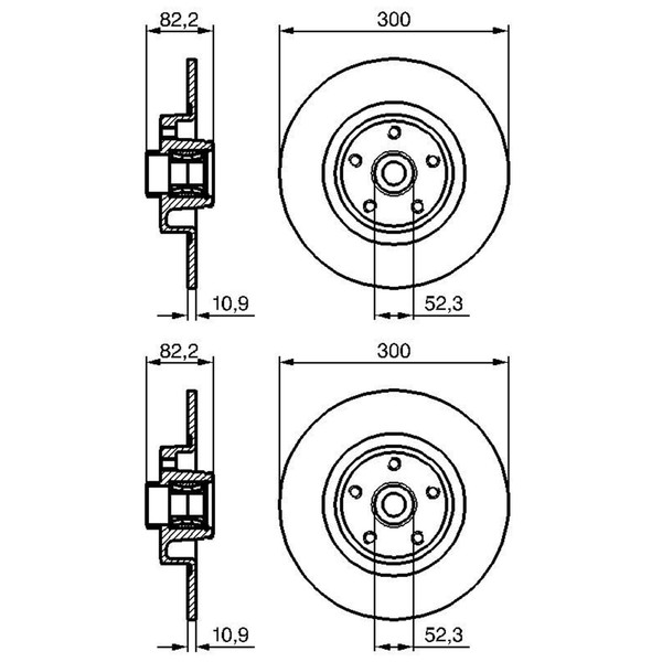 2X Bosch Bremsscheiben Ø300Mm Hinten Passend FÜR Renault VEL-image