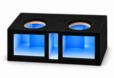 Atrend 8HH-DVL Dual 8 Inch Vented Subwoofer Box Multicolor LED Windows