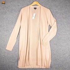 NWT Worthington Cardigan Sweater Rose Smoke Long Sleeve Open Front Women's L