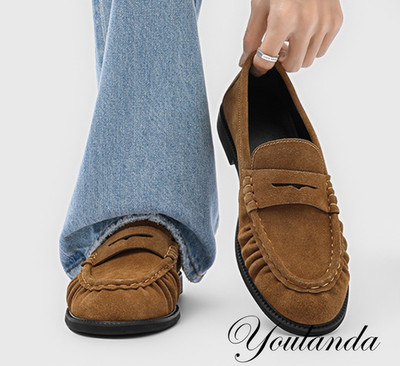 British Spring Vintage Men's Round Toe Slip on Loafers Casual Driving Shoes 