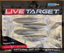 (Ct of 2) Live Target SRS100SK951 Slow Roll Mullet PT Silver/Smoke 4" Swimbait